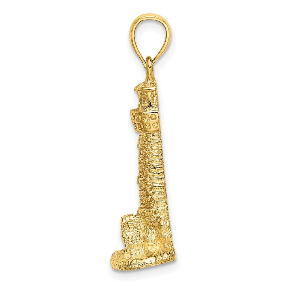Diamond2Deal 14k Yellow Gold 2-D Assateague Isl Lighthouse, Va Charm 2