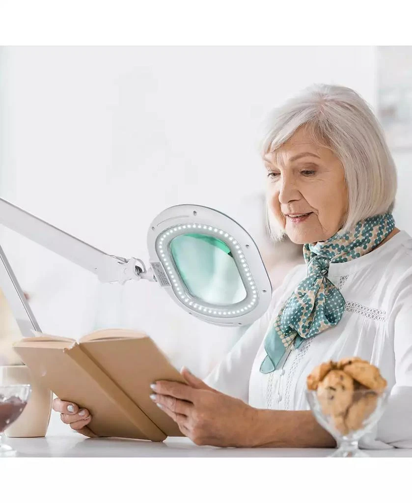 Brightech Lightview Pro LED 2-in-1 Magnifier Floor or Desk Lamp (2.25x) 5 Diopter 5