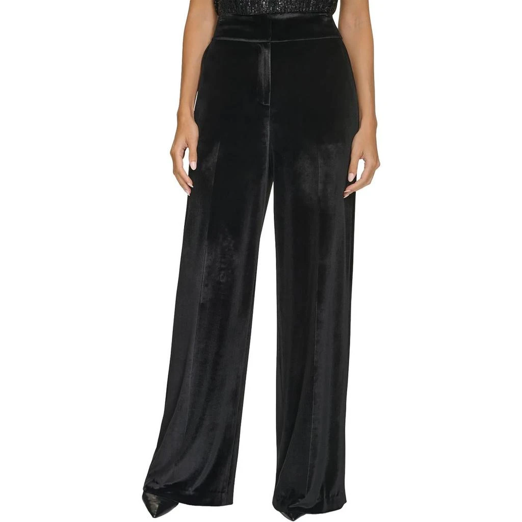 Calvin Klein Womens Pocket Velvet Wide Leg Pants 1