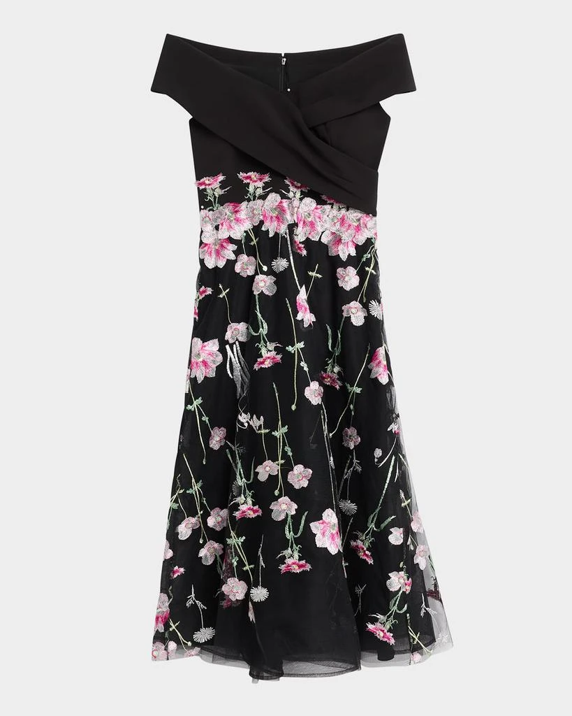 Off-Shoulder Embroidered Tulle Midi Dress  On Sale Now with Up to 70% Off  | Discover Exclusive Deals & Savings at BeyondStyle  Authentic Teri Jon  women|Women|dresses|women's clothing with Limited-Time Discounts, Free