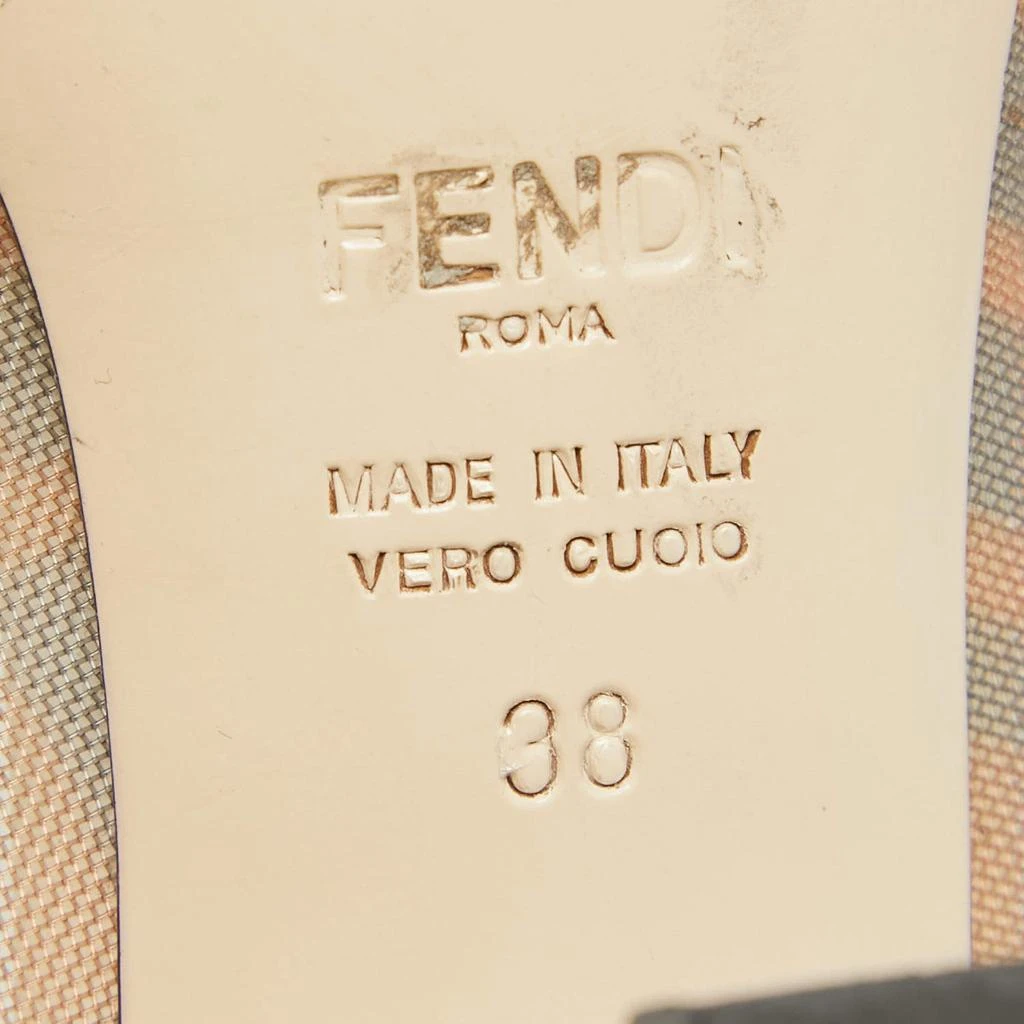 Fendi Fendi Brown/Cream Mesh and Leather Colibri Pumps Size 38 10