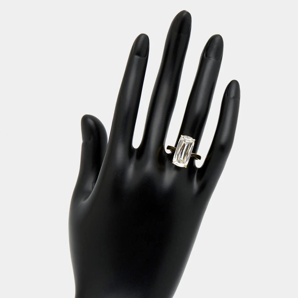 The Diamond Edit 7.20 cts Elongated Cushion 18k Yellow Gold Ring Size 51 3