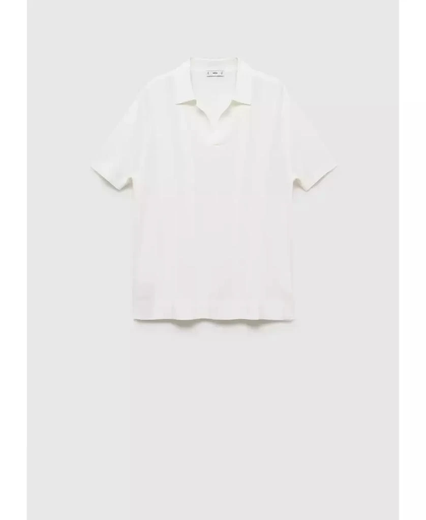Mango Men's Ribbed Knit Polo Shirt 4