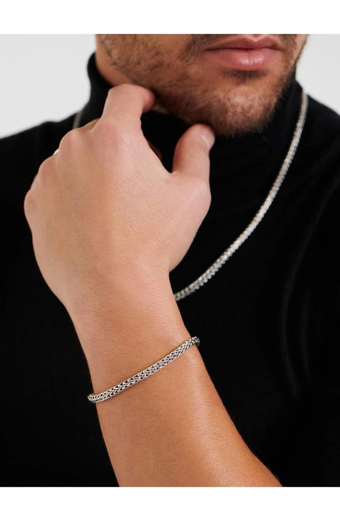 DEVATA Sterling Silver 4mm Dragon Bone Chain Bracelet 4