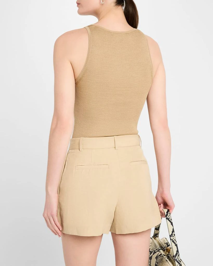 Nili Lotan Lottie Scoop-Neck Tussah Silk Rib Tank Top 3