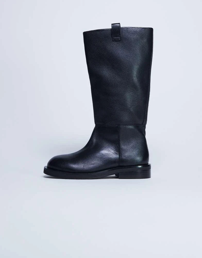 Topshop Topshop Rory real leather riding boots in black