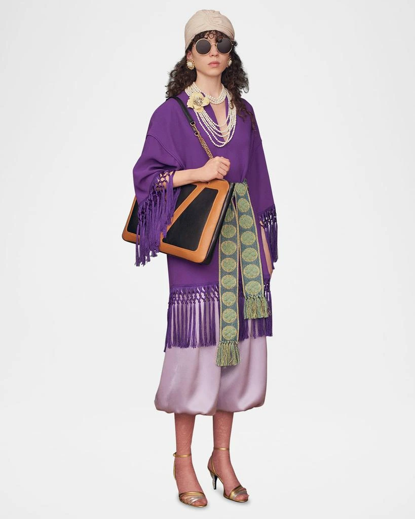 Valentino Metallic Antibes Cotton Fringe Scarf 4