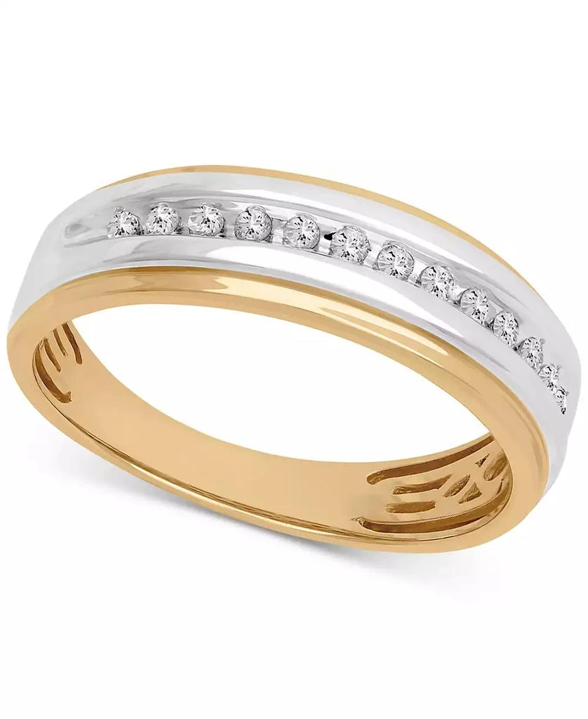 Macy's Men's Diamond Wedding Band (1/6 ct. t.w.) in 14k Gold 1