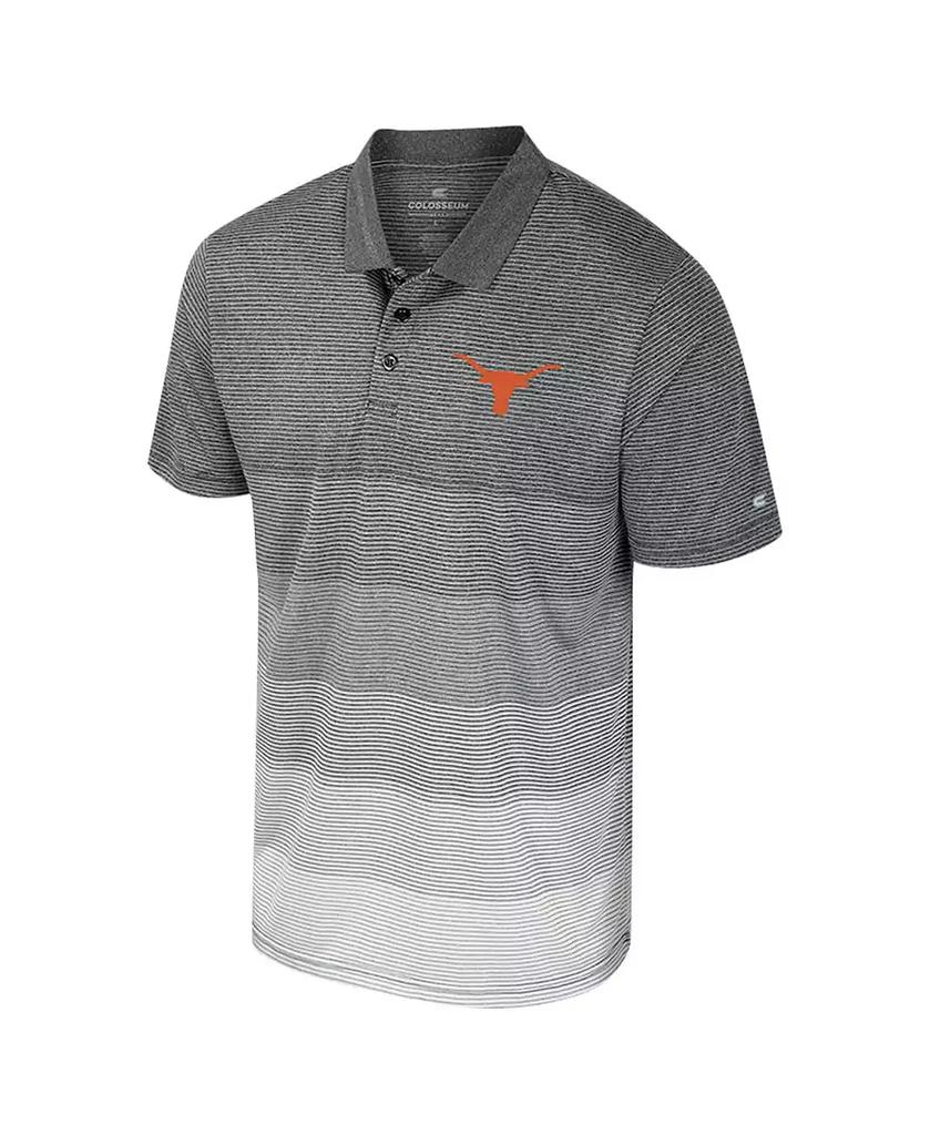 Colosseum Men's Gray Texas Longhorns Striped Mesh Polo Shirt