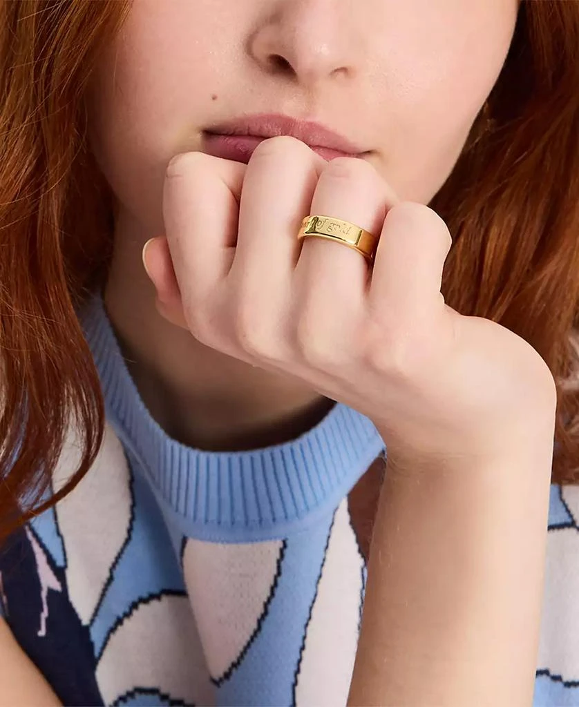 Kate Spade Engraved Idiom Script Band Ring 6