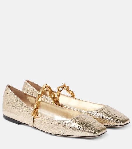 Jimmy Choo Diamond Tilda metallic leather Mary Jane flats 1