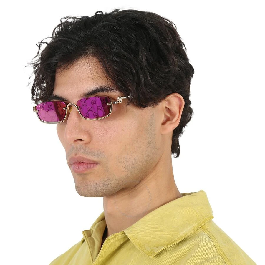 Gucci Violet Logo Rectangular Unisex Sunglasses GG1278S 005 55 2