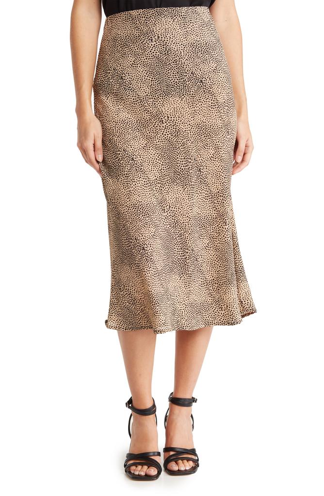 Renee C Ditsy Leopard Print Midi Skirt
