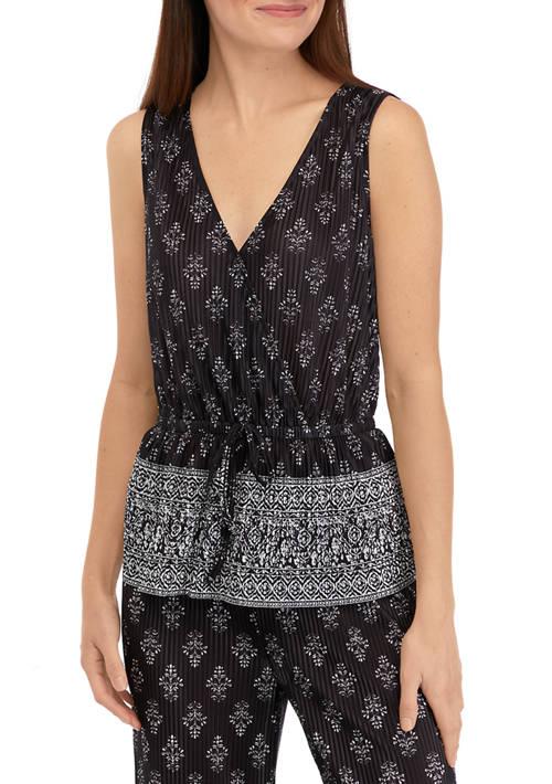 John Paul Richard Paul Richard Womens  Boudre Pleated Print Top