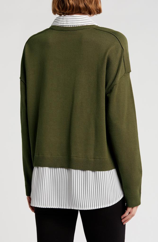 Adrianna Papell Mixed Media Layered Sweater