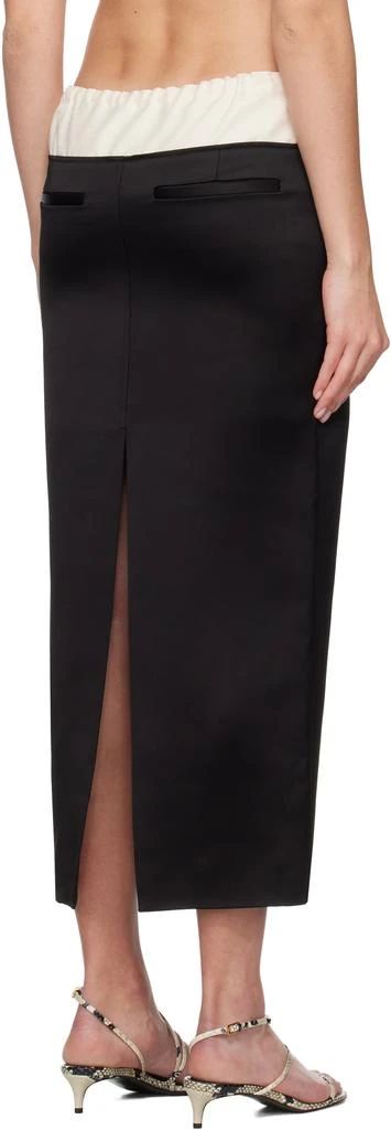 Khaite Black & Off-White Chet Midi Skirt 3
