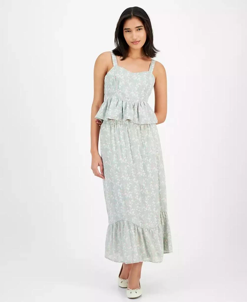 Celebrity Pink Juniors' Floral Flounce-Hem Maxi Skirt 1