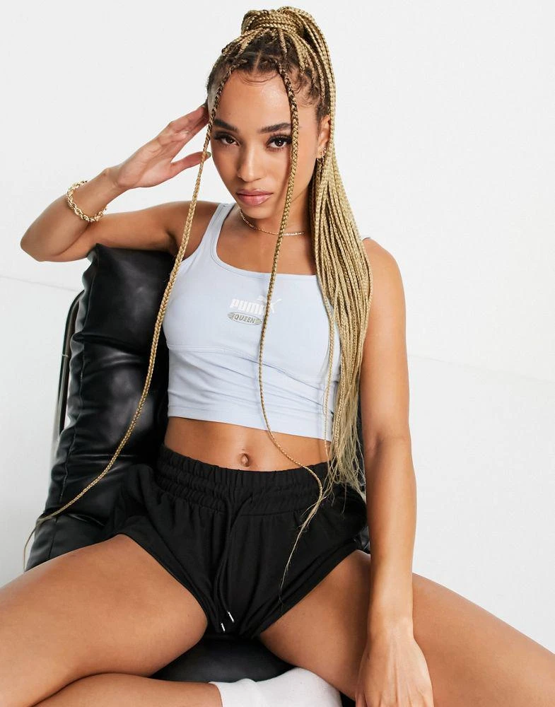Puma Puma Queen structured bralette in pastel blue 2