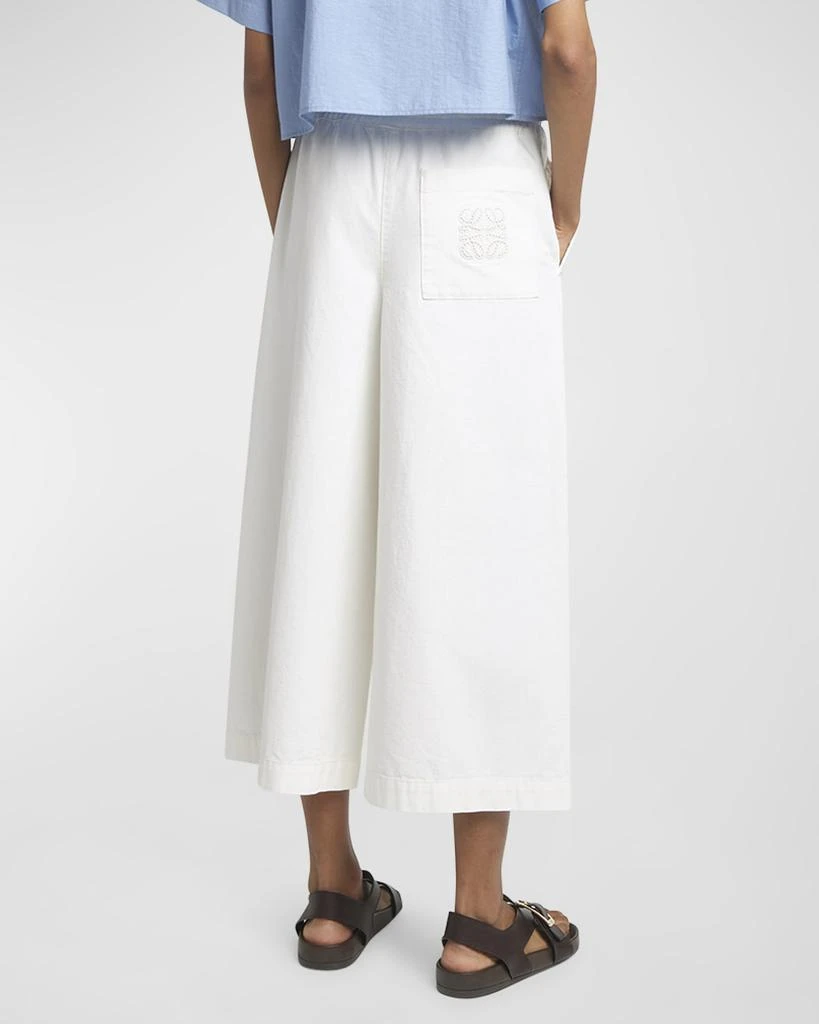 Loewe x Paula Ibiza Anagram Drawstring Wide Leg Cropped Denim Trousers 5