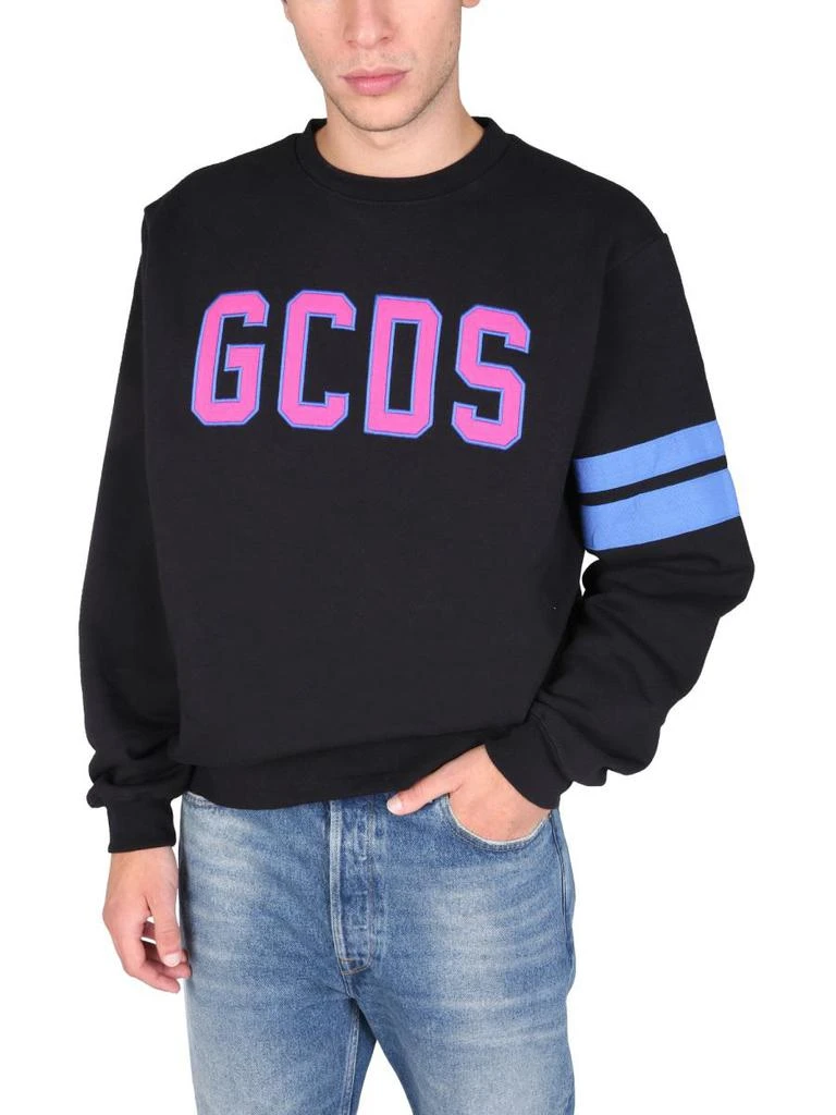 GCDS Gcds Logo Embroidered Cotton Sweatshirt 4