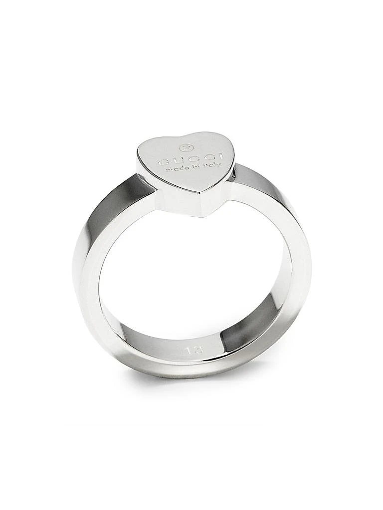 Gucci Engraved Heart Sterling Silver Ring 4
