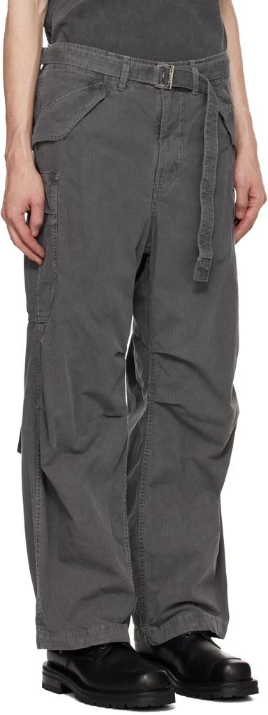 Sacai Gray Garment Dye Rip Stop Cargo Pants 2