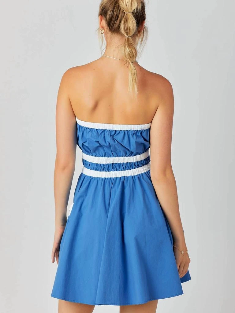 BABY PINK Baby Pink - Contrast Gathered Oversized Pocket Tube Dress 3