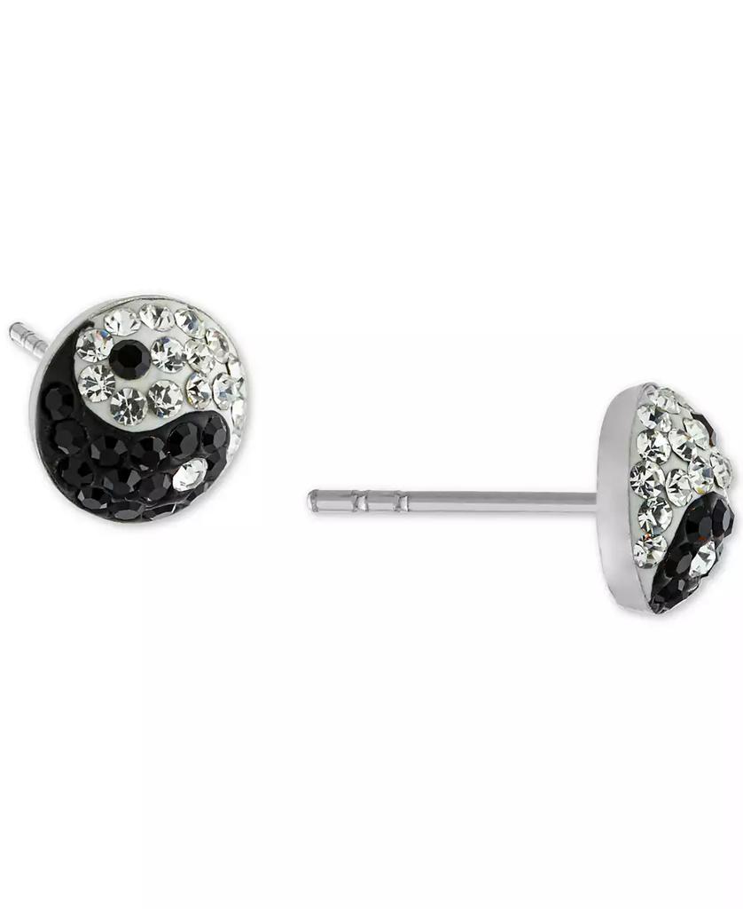 Giani Bernini Crystal Yin Yang Stud Earrings in Sterling Silver, Created for Macy's