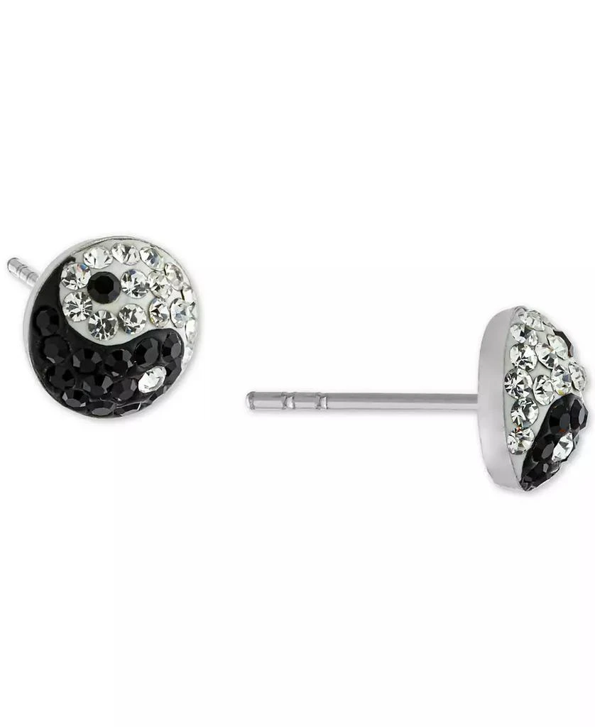 Giani Bernini Crystal Yin Yang Stud Earrings in Sterling Silver, Created for Macy's 1