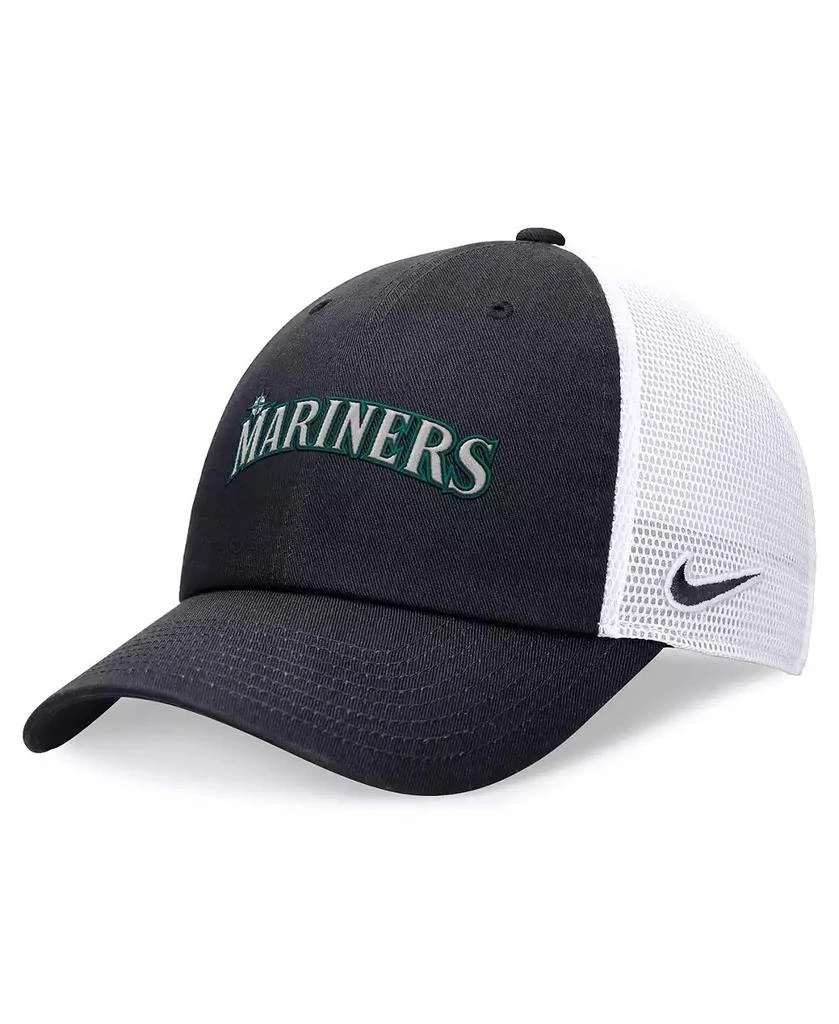 NIKE Men's Navy Seattle Mariners Evergreen Wordmark Trucker Adjustable Hat 1