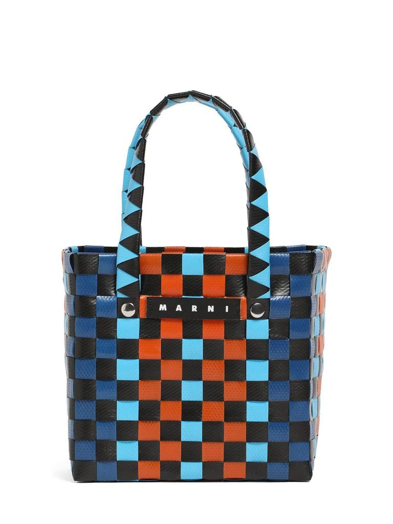 MARNI JUNIOR Color Block Woven Basket Bag W/ Logo 1