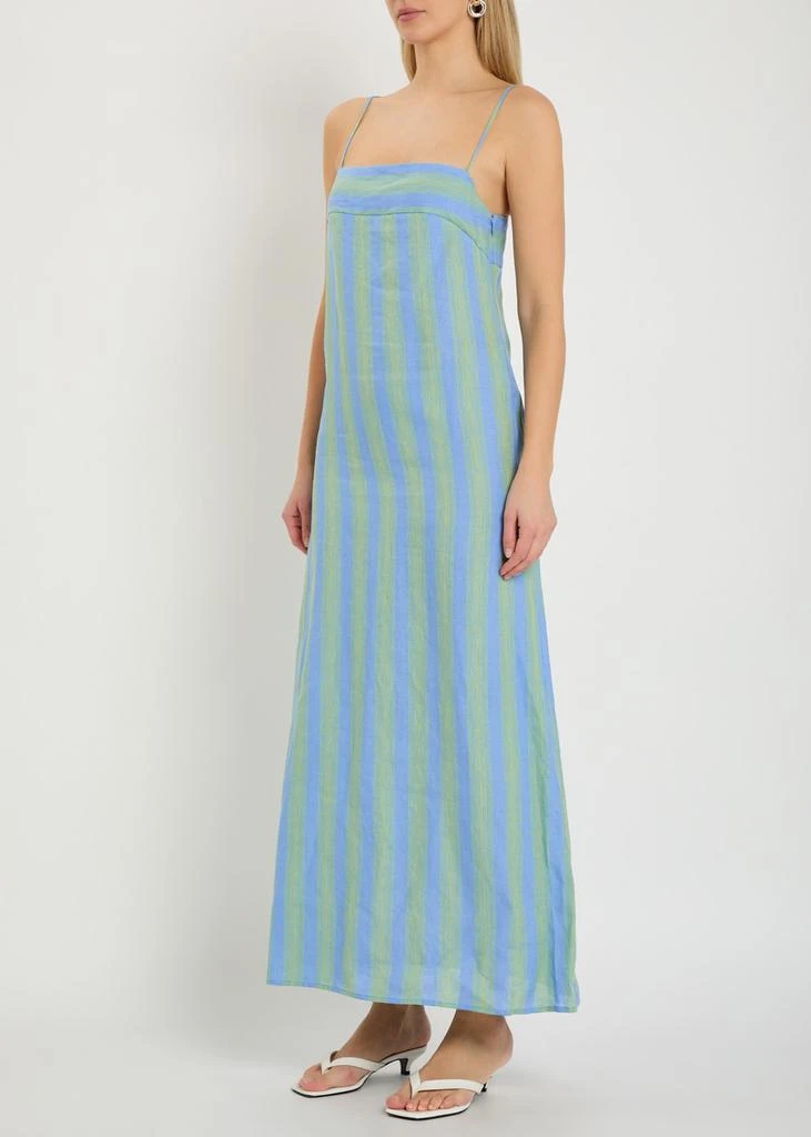 knee length dresses for ladies Seaport Stripe Laura Linen Dress main image 1