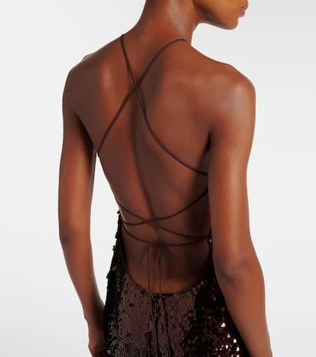 Magda Butrym Floral-appliqué sequined gown 6