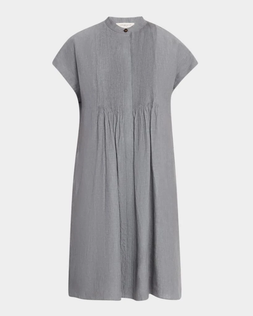Lafayette 148 New York Ruched Pintuck Linen Dress 1