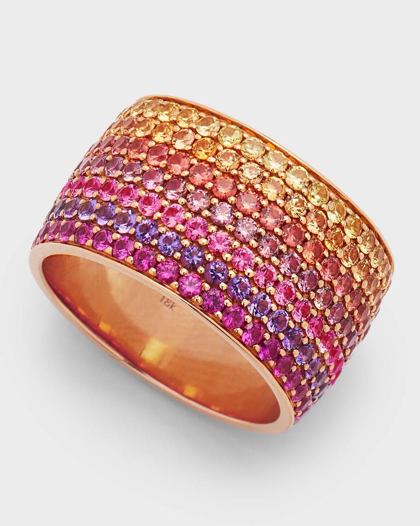 Emily P. Wheeler Los Angeles 18K Rose Gold Ombré Sapphire Cigar Ring