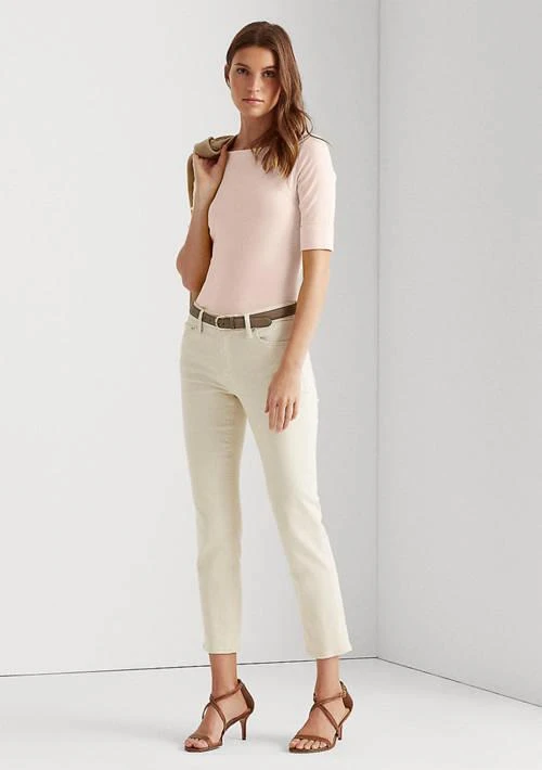 Ralph Lauren Ralph Lauren Ribbed Cotton Boat Neck T Shirt 3