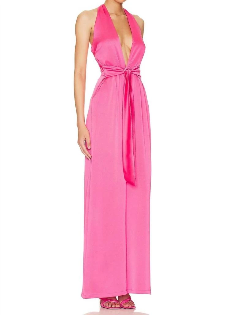 Nookie Utopia Satin Wide Leg Jumpsuit In Pink 2