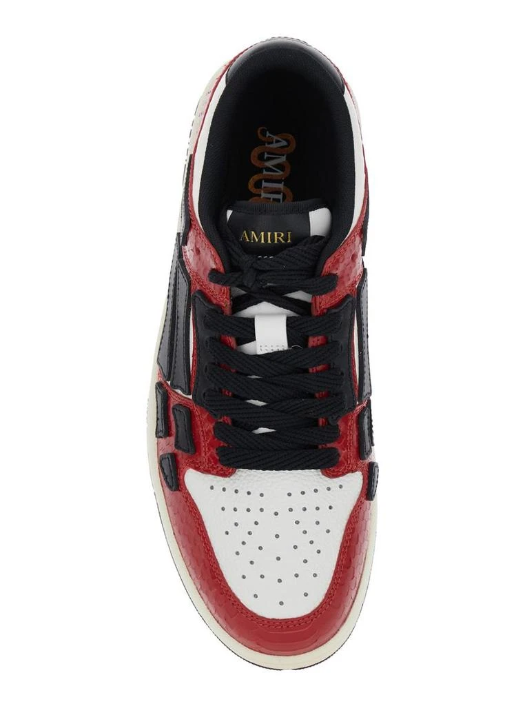 AMIRI 'Skel Top Low' Red Sneakers With Skeleton Patch In Leather Man 4