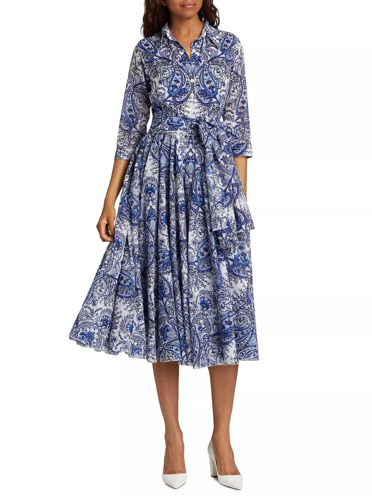 SAMANTHA SUNG Aster Paisley Cotton Shirtdress 9