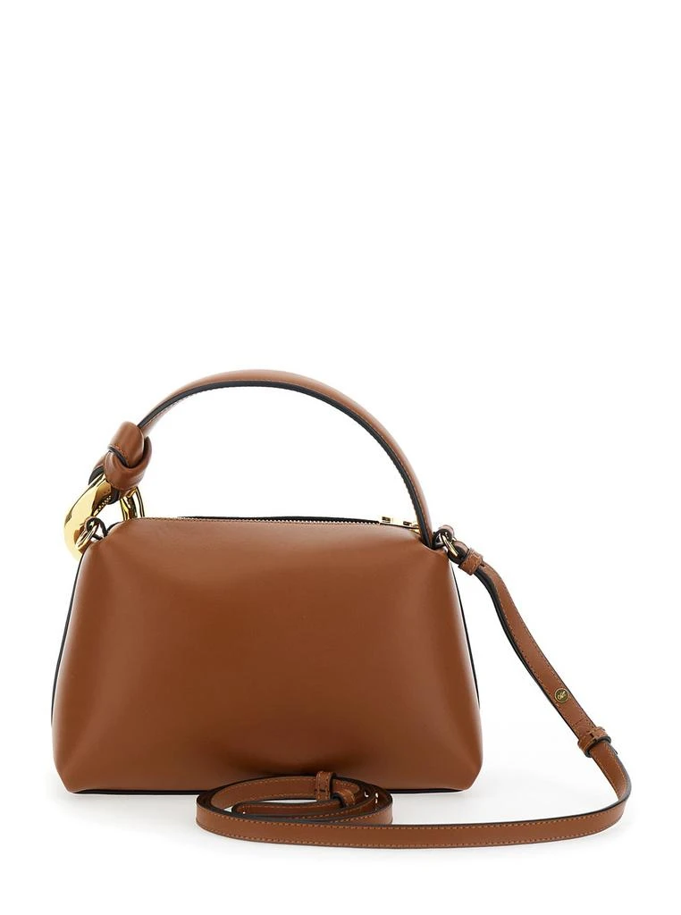 JW Anderson corner Small Brown Handbag With Metallic Knot Detail In Leather Woman 2