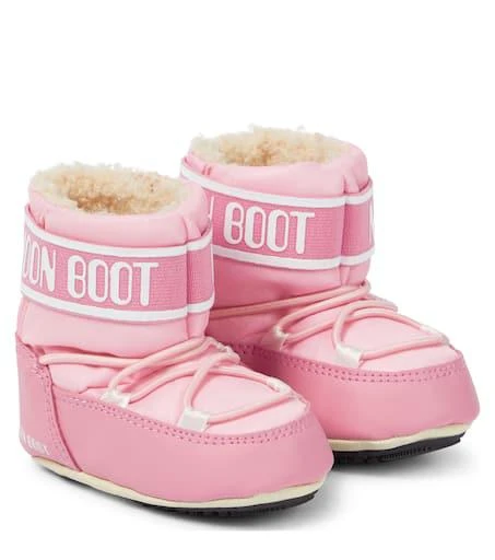 Moon Boot Baby leather-trimmed snow boots 1