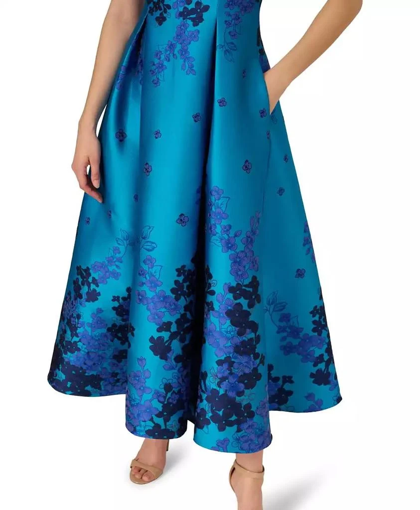 slim fit dress slacks Adrianna Papell Fit & Flare Metallic Jacquard Dress