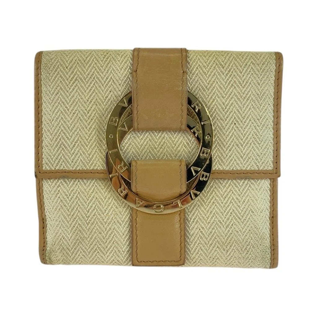 BVLGARI Tweed Leather Wallet (Bi-Fold) (Pre-Owned)