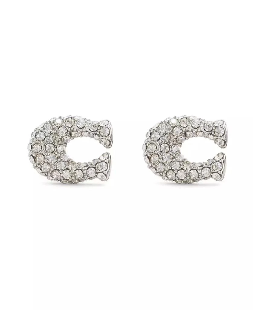Coach Faux Stone Pavé Signature C Stud Earrings 2