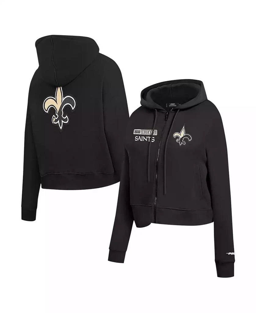 Pro Standard Women's Black New Orleans Saints Split Logo Full-Zip Hoodie 1