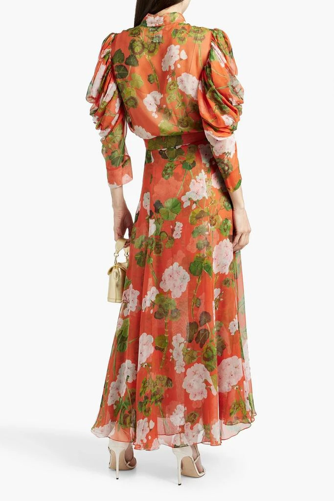 Oscar de la Renta Floral-print silk-chiffon maxi skirt 3