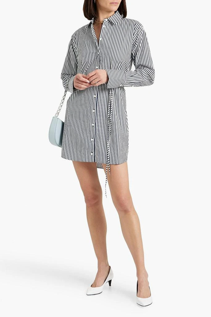 FRAME Striped cotton-poplin mini shirt dress 2