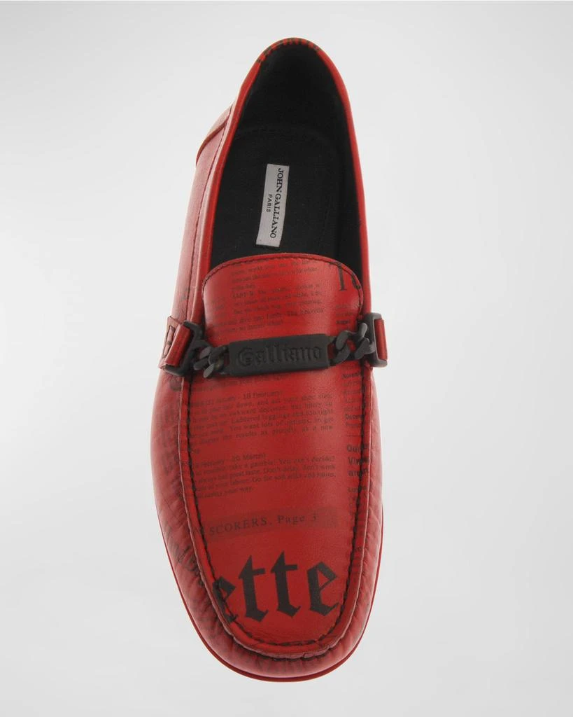John Galliano Paris Men's Gazette Leather Drivers 5