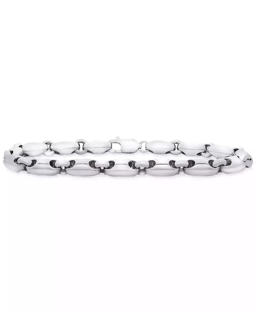 Macy
s Men
s Polished Rounded Link Bracelet in Sterling Silver 2