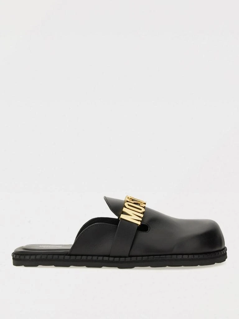 Bruno Bordese Black Leather Slide Sandals with White Accent Bruno bordese slip - Gem main image 2